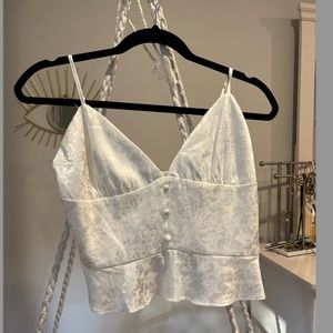 Medium White Stain Floral Tank from ACOA